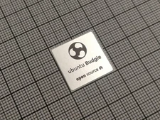 5 x Silver & Black Ubuntu Budgie Linux Stickers For The Computer Case