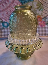 Rare Fenton Persian Medallion Green Fairy Lamp - Excellent Condition!!