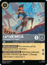 Disney Lorcana TCG Azurite Sea Captain Amelia - Commander of the Legacy 192/204