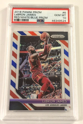 LeBron James 2018-19 Prizm Red White Blue Card #6  PSA 10 GEM MT