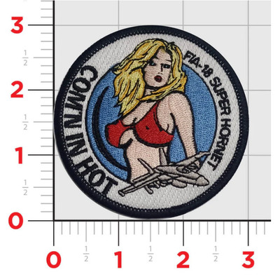 MILITARY F/A-18 SUPER HORNET COMIN IN HOT EMBROIDERED PATCH WITH HOOK & LOOP
