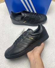 Image of NEW UK 10 - Adidas Originals Gazelle Triple Black Mens Trainers Shoes BB5497