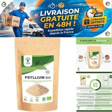 Psyllium Blond Bio Bioptimal 500g Poudre Fine Transit Coupe-Faim