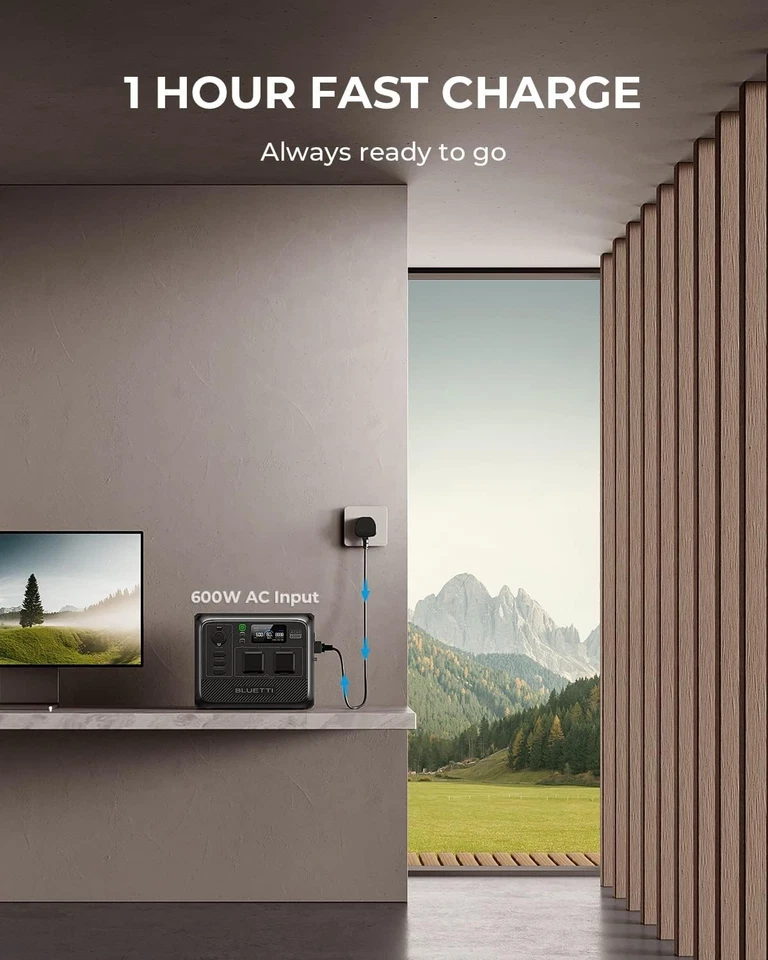 BLUETTI AC60 403Wh 600W Used Portable Power Station LiFePO4 IP65 for Outdoor - Image 4 of 4