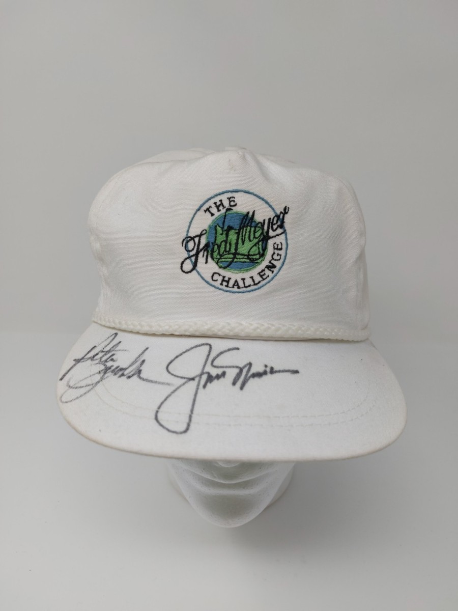 Vtg Jack Nicklaus Signed Fred Meyer Challenge Strap Back Hat Cap Peter Jacobsen