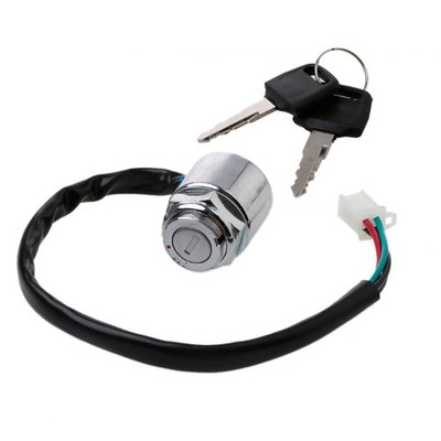 4 Wires ATV Motorcycle Handlebar Ignition for Key Switch Engine Starter Button