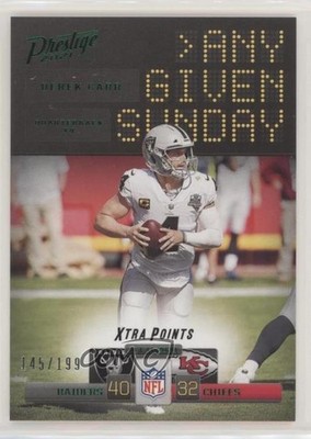 2021 Panini Prestige Any Given Sunday Xtra Points Green 145/199 Derek Carr 0bg8