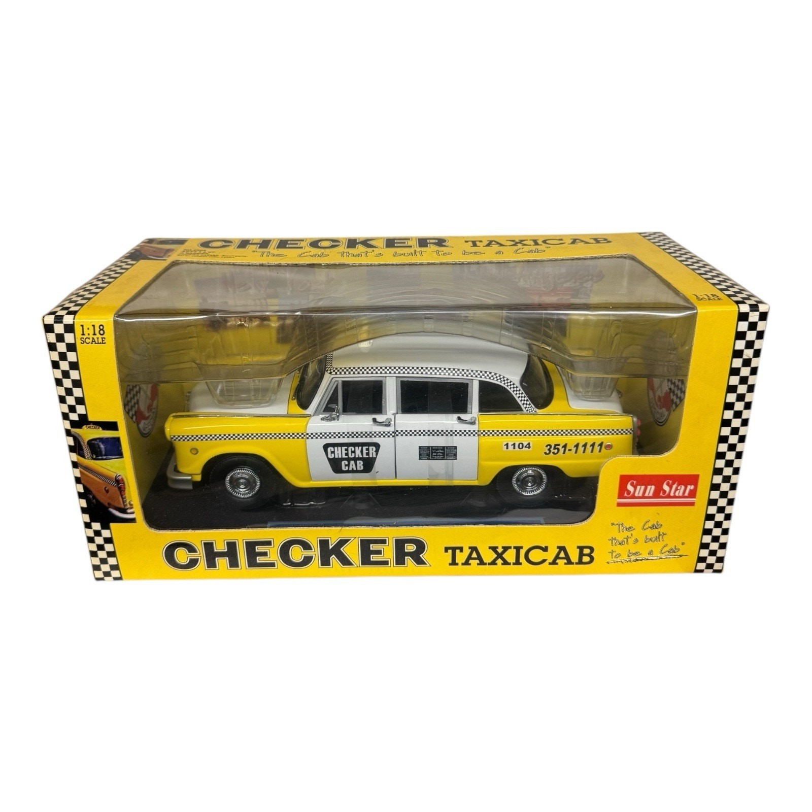 1981 Atlanta Checker Marathon Taxi Cab Box OVP 1:18 Sun Star Diecast