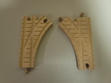 Thomas Wooden Railways Curved Switch Tracks Male Female Clickety Clacks