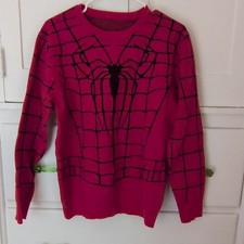  Spider-Man Graphic Pullover Sweater Red Blac...