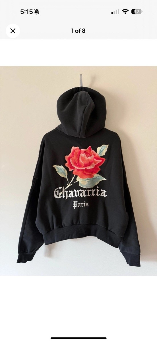 Willy Chavarria x Adidas Rose Zip Hoodie - Size Medium - Black