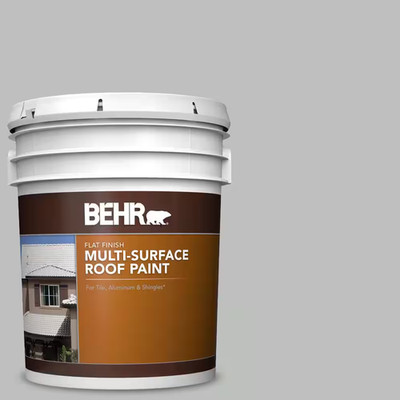 5 Gal. #PFC-62 Pacific Fog Flat Multi-Surface Exterior Roof Paint