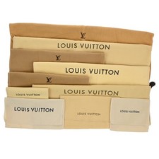 LOUIS VUITTON Logo 10 Set Dust Bag Drawstring Canvas Cotton Beige Brown 09KP297