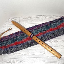Handmade Wooden Native American Style Flute with Sleeve Case 18.5 Inches