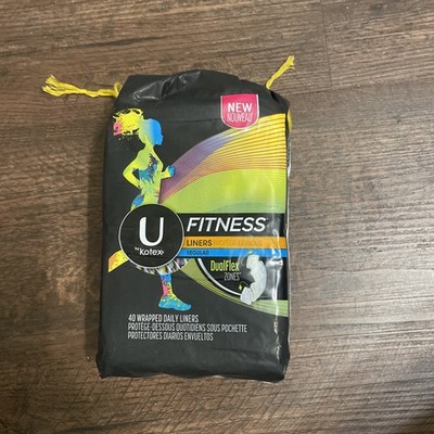 U by Kotex Fitness Wrapped Daily Liners with Dual Flex Zones 40 count NEW