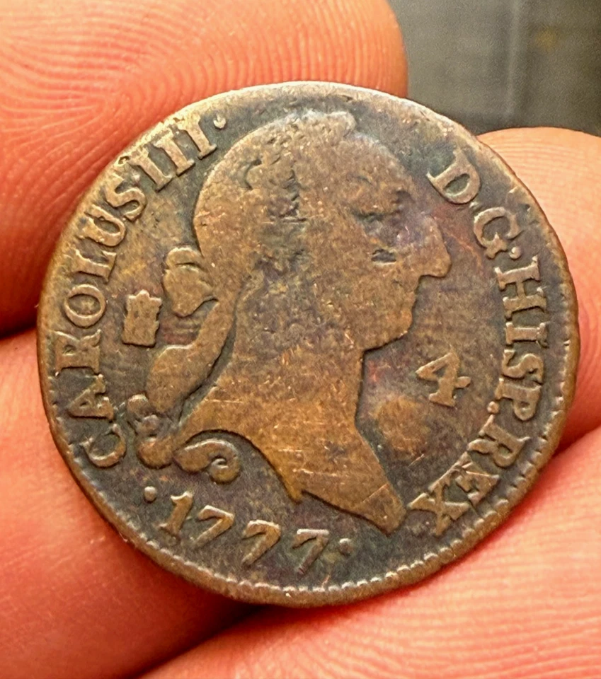 Espagne , 4 Maravedis Charles III 1777 ! 5,19 g - Photo 1/3