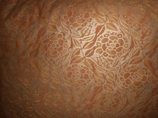 Fortuny fabric pillows Fiori in Burnt sienna & silvery gold Custom new PAIR