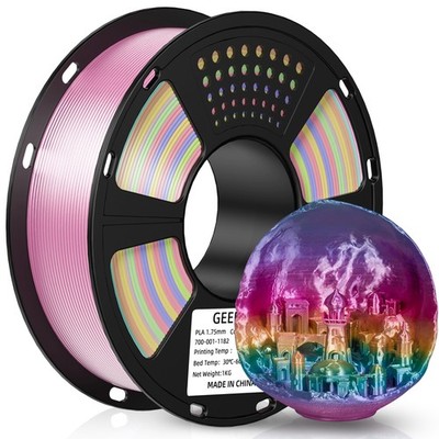 Geeetech 3D Drucker Filament PLA Gradient 1,75mm 1kg/Rolle Seide Rainbow