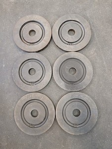 Vintage York Olympic 25lb Milled Weight Plates Original Finish - Sold In Pairs 