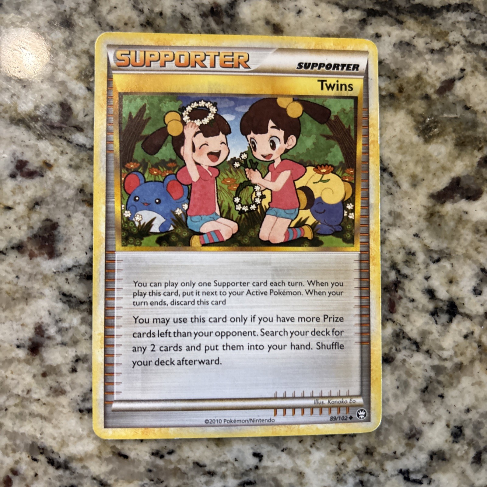 Twins Supporter Trainer Card 89/102 HeartGold SoulSilver Triumphant Pokemon TCG