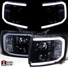 Fit 2007-2013 Chevy Silverado 1500 2500 Black Smoke Led Bar Projector Headlights Fit 2007-2013 Chevy Silverado 1500 2500 Black Smoke Led Bar Projector Headlights