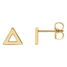 7mm 1/4 Inch Polished 14k Yellow Gold Tiny Triangle Post Earrings
