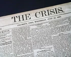 Rare COPPERHEAD MOVEMENT Pro Confederate w/ 54th Colored Regiment 1863 Newspaper