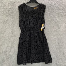 $396 NWT Alice + Olivia Midi Dress Womens Medium Floral Black