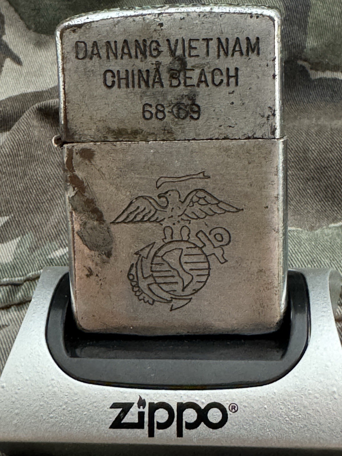 1968 Zippo US Marines DaNang Vietnam -China Beach  RARE
