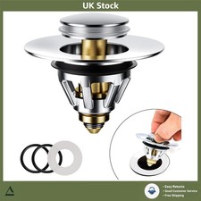 Universal Basin Sink Pop Up Drain Plug Strainer 34-45mm Hole, 1 Pack