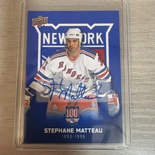 2025-26 New York Rangers Centennial Autographs Blue #51 Stephane Matteau AUTO