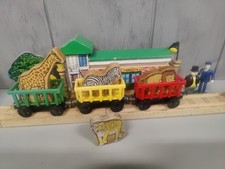 Thomas Friends CIRCUS TRAIN 7 Pc. Car Animals Complete Set Wooden Railway 1996