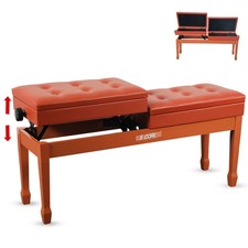 5 Core Duet Piano Bench 3.5 Inch Padded Cushioned Double Seater Wooden Stool