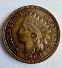 1903 Indian Head Bronze  Cent, Full Liberty, Beads, Diamonds w/Luster XF/AU