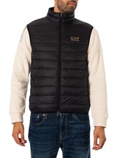 Image of EA7 Men's Woven Down Gilet, Black