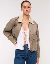 NWT Abercrombie & Fitch Short Waxed Chore Jacket