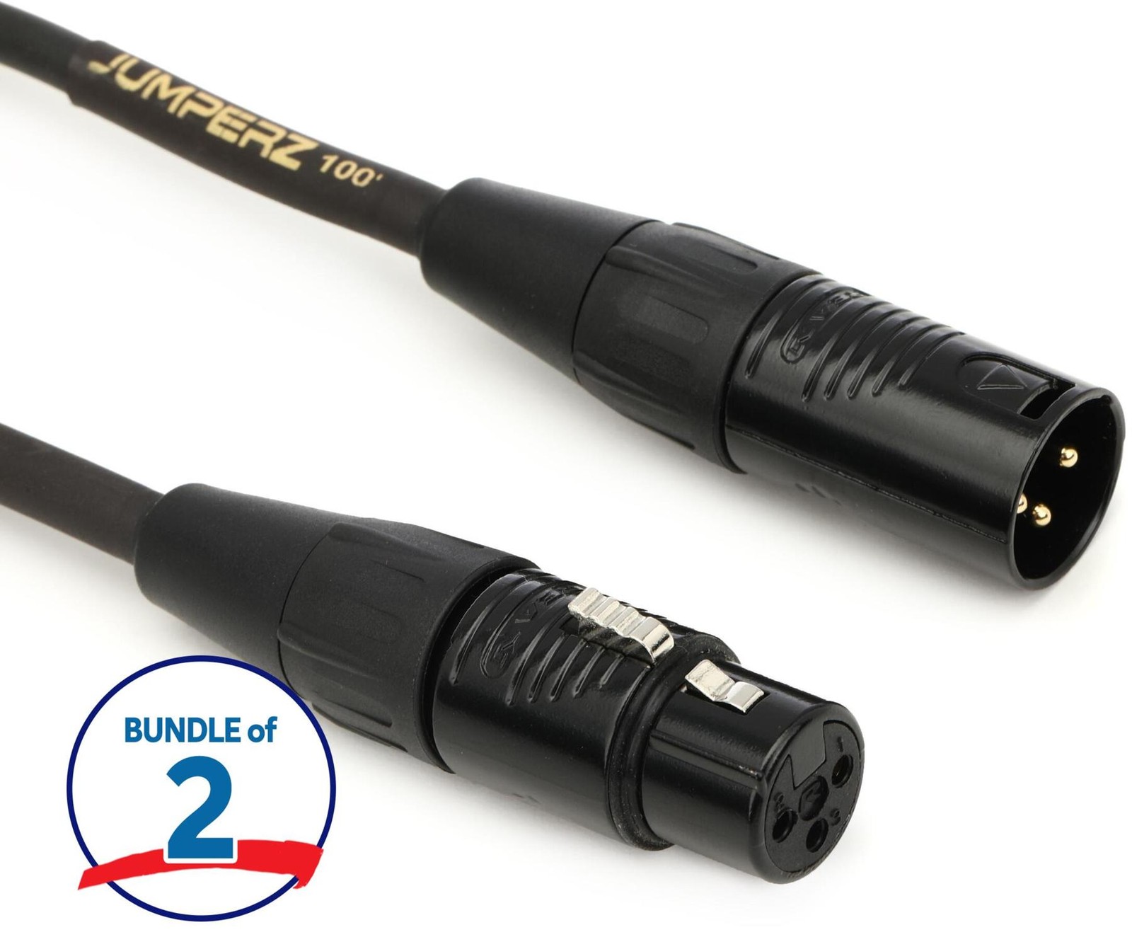 Микрофонный кабель JUMPERZ JGM-100 Gold длиной 100 футов 2 упаковки 45890₽