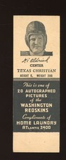 1941 Home Laundry Washington Redskins Matchbooks Ki Aldrich EX/MT
