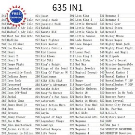 Cartridge Game Console 635 in 1 Multicart Classic Retro Games Collection NES