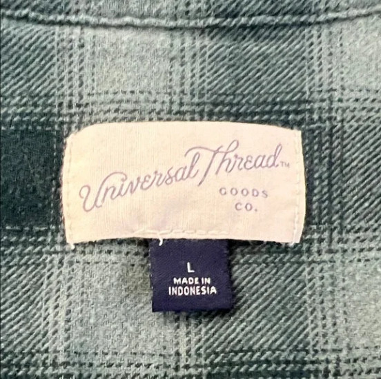 Universal Thread Button Down Flannel Forest Green… - image 3