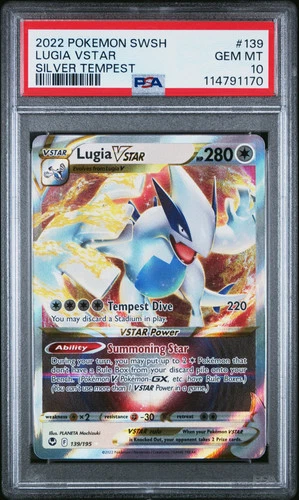 2022 Pokemon Sword and Shield Silver Tempest Lugia Vstar #139 PSA 10