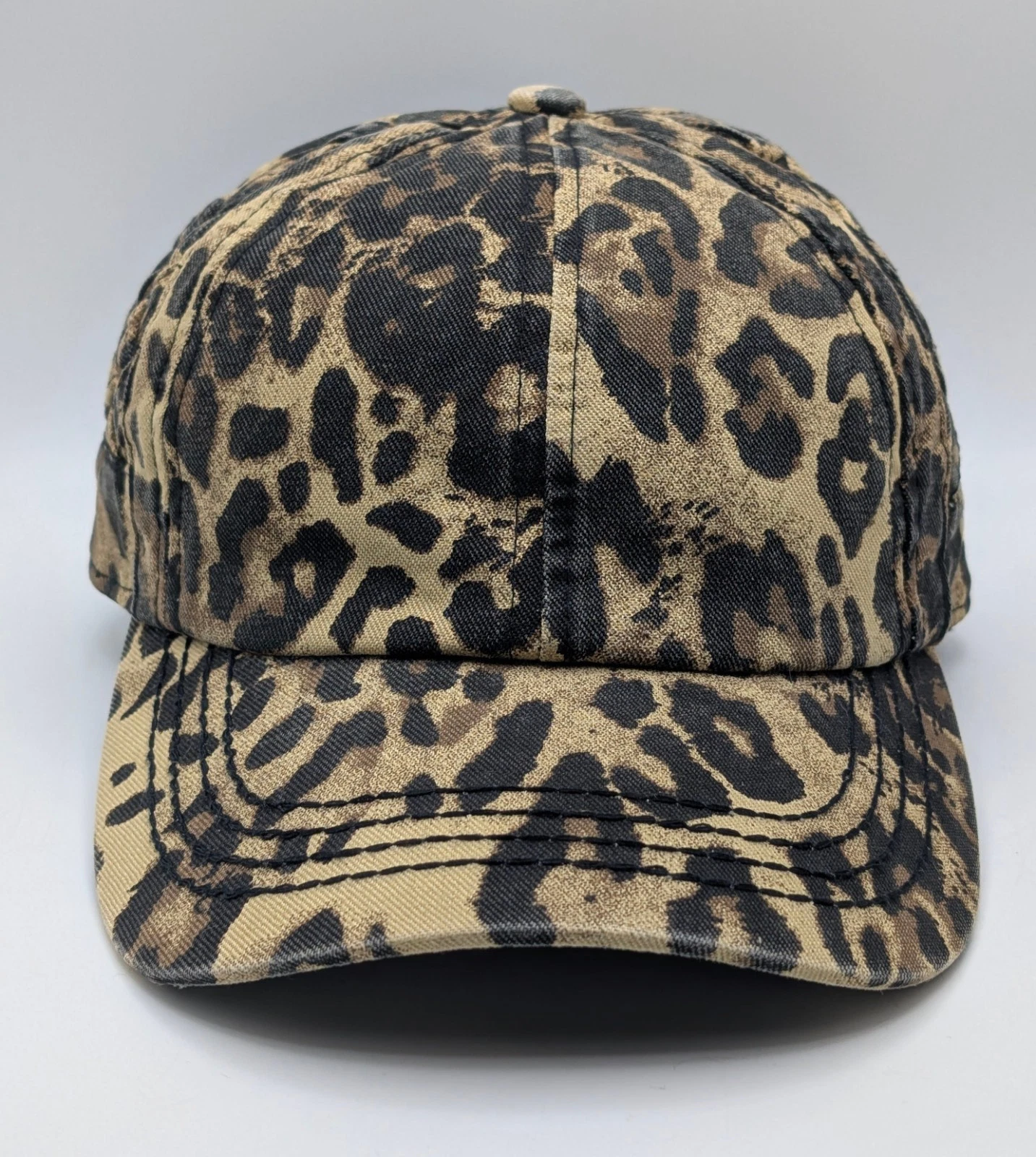 C.C Ponytail Messy Bun Baseball Cap Hat Leopard Cheetah Print AOP Women's Animal