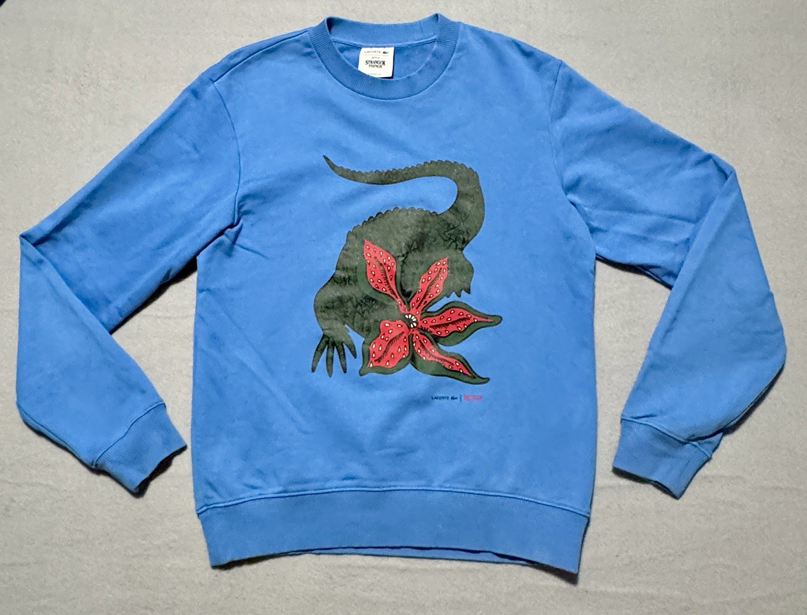 Lacoste x Netflix Stranger Things Demogorgon Sweatshirt Blue Organic Cotton 4