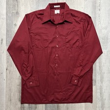 McGregor 60s Permanent Press Loop Collar Dark Red Shirt Million Mile Scotset XL