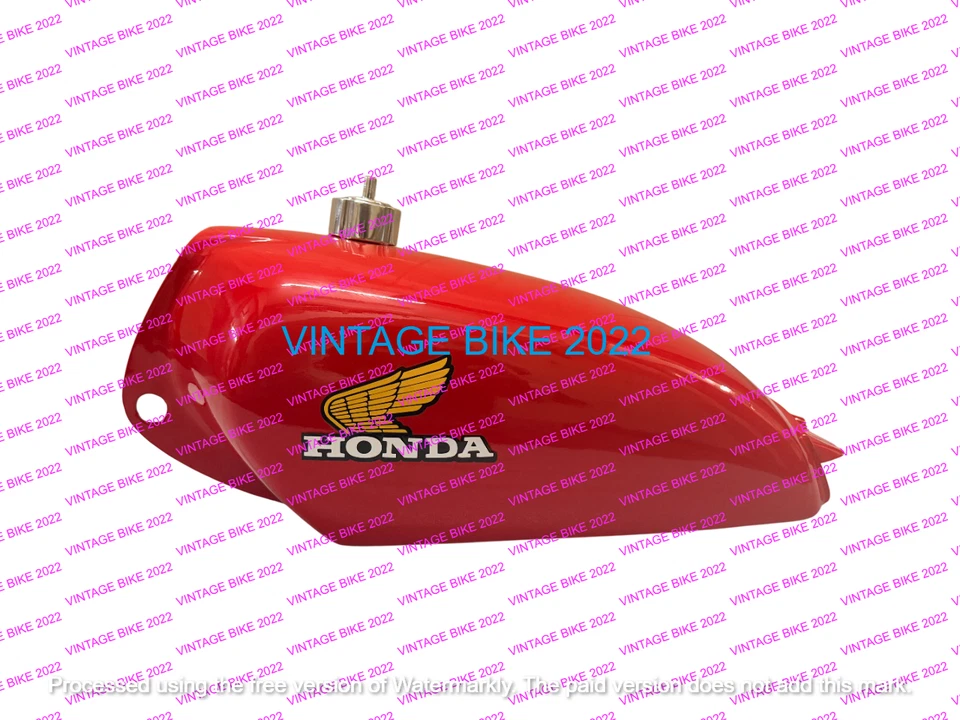 Honda CR125 CR125M 1974 Elsinore tanque de gasolina de acero rojo + grifo de tapa/apto para Foto 4 de 4