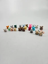 Lot Of 24 Vintage Mini Flocked Bears Fuzzy Miniature Teddy Multiple Colors
