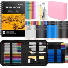 176 PCS Art Supplies Sketching Kit 100 Sheets 3Color Sketch Book Pencils