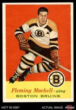1957 Topps #16 Fleming Mackell Bruins 6 - EX/MT