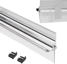 32" Shower Door Drip Rail with Plugs, Framed Chrome 