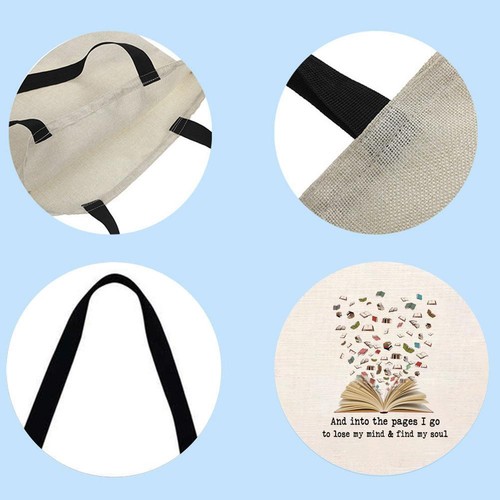 Book lover Printed Linen Bag - Picture 3 of 3
